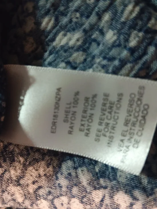 Blue Floral Midi Dress with Smocked Waist - Picture 7 of 8